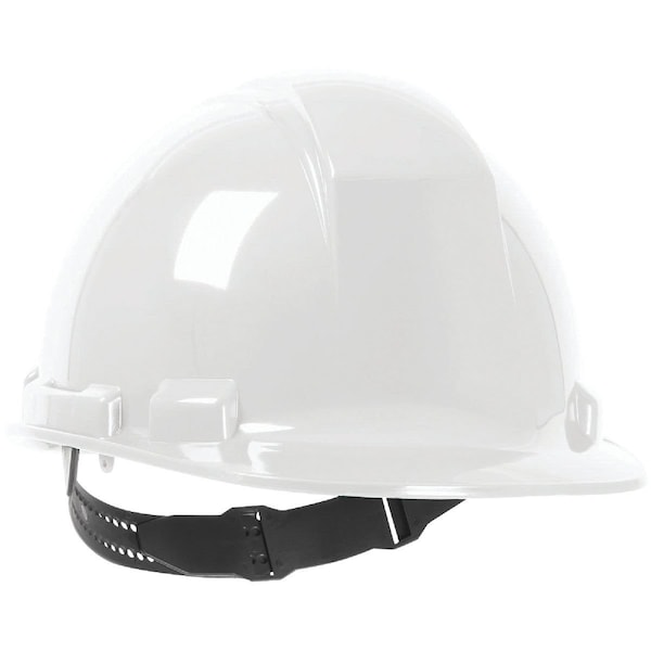 White Cap Style Non-Vented Hard Hat with Pin Lock